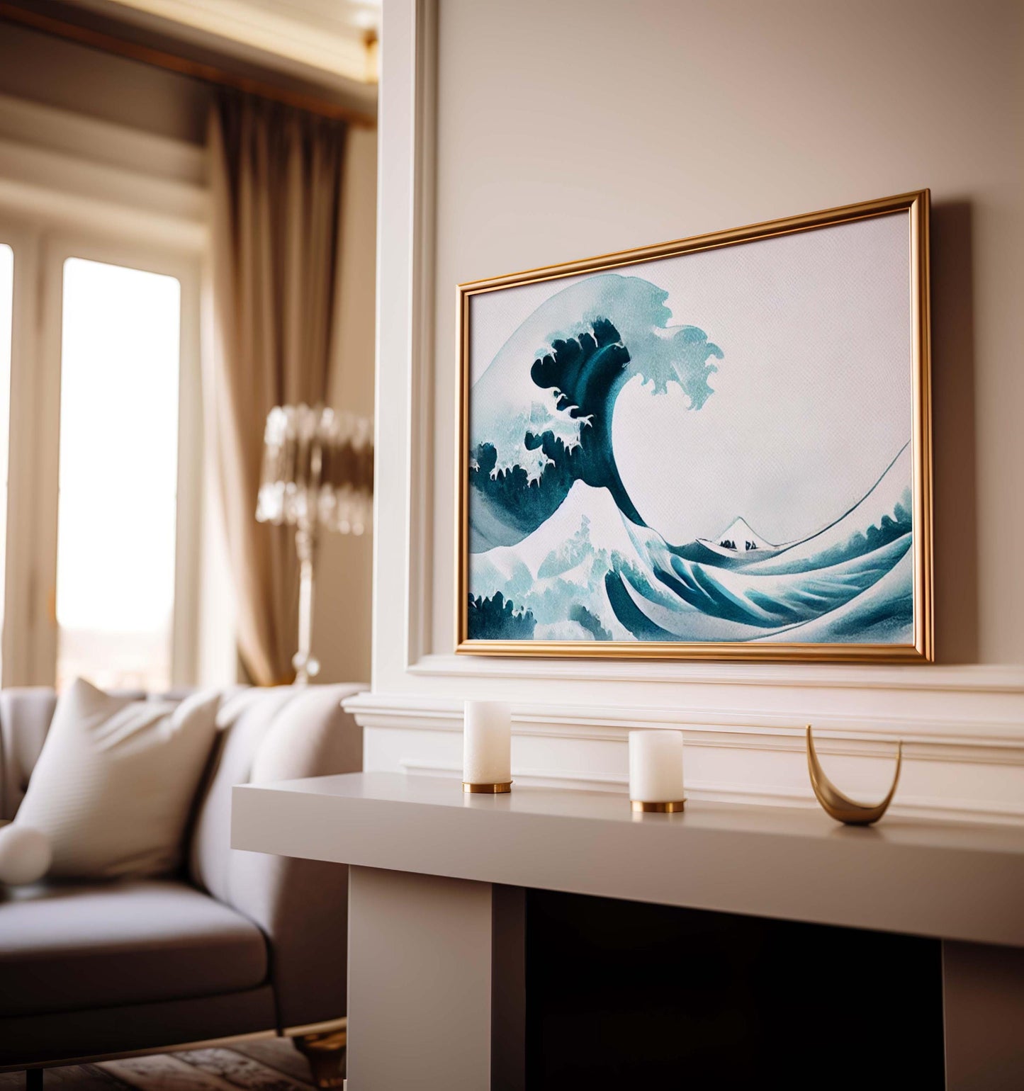 Nature Gift Wave Wall Art Ocean Print Coastal Home Decor Beach & Family Wall Hanging Housewarming New Home Decoration