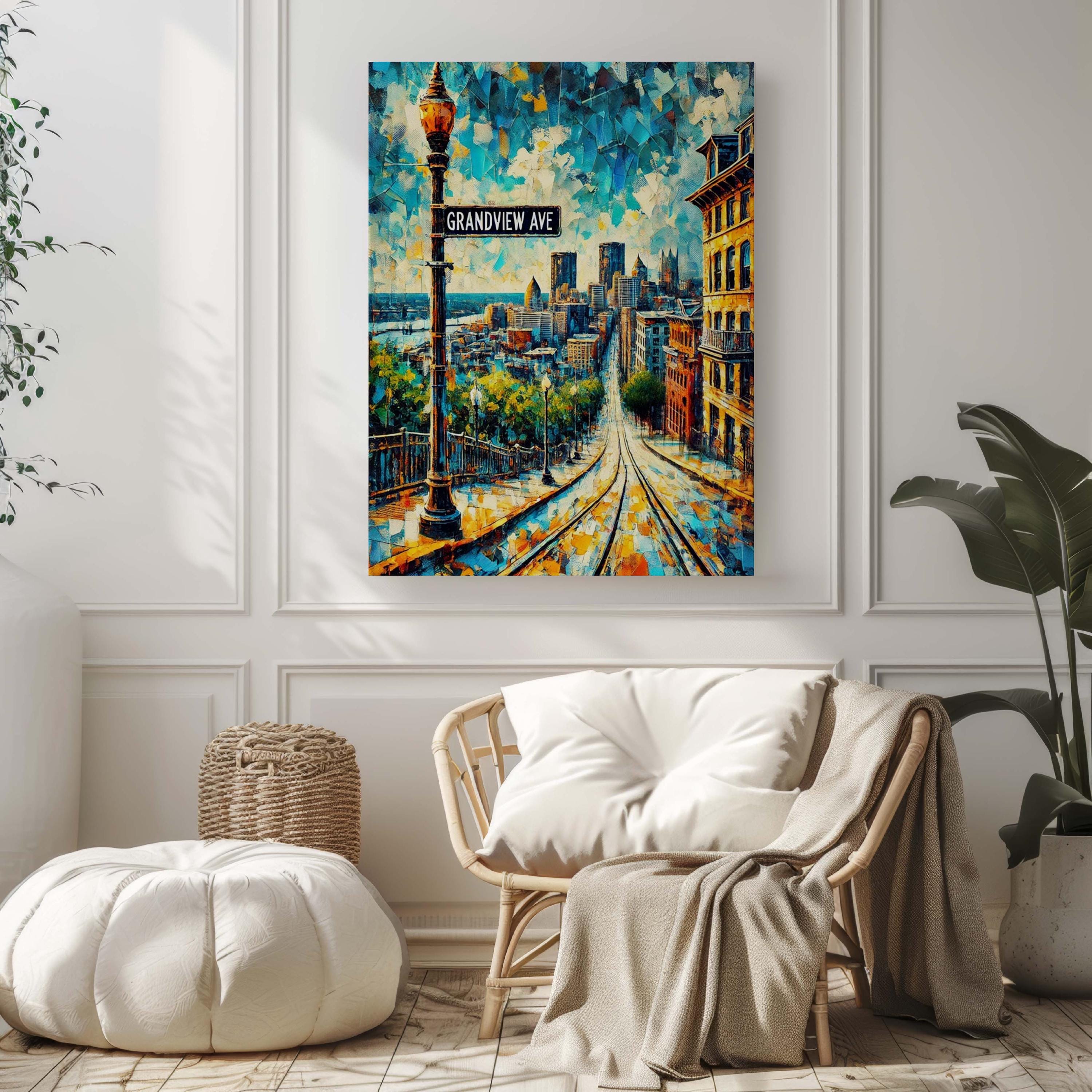 Grandview Ave Print Modern - Pittsburgh, Pennsylvania, USA