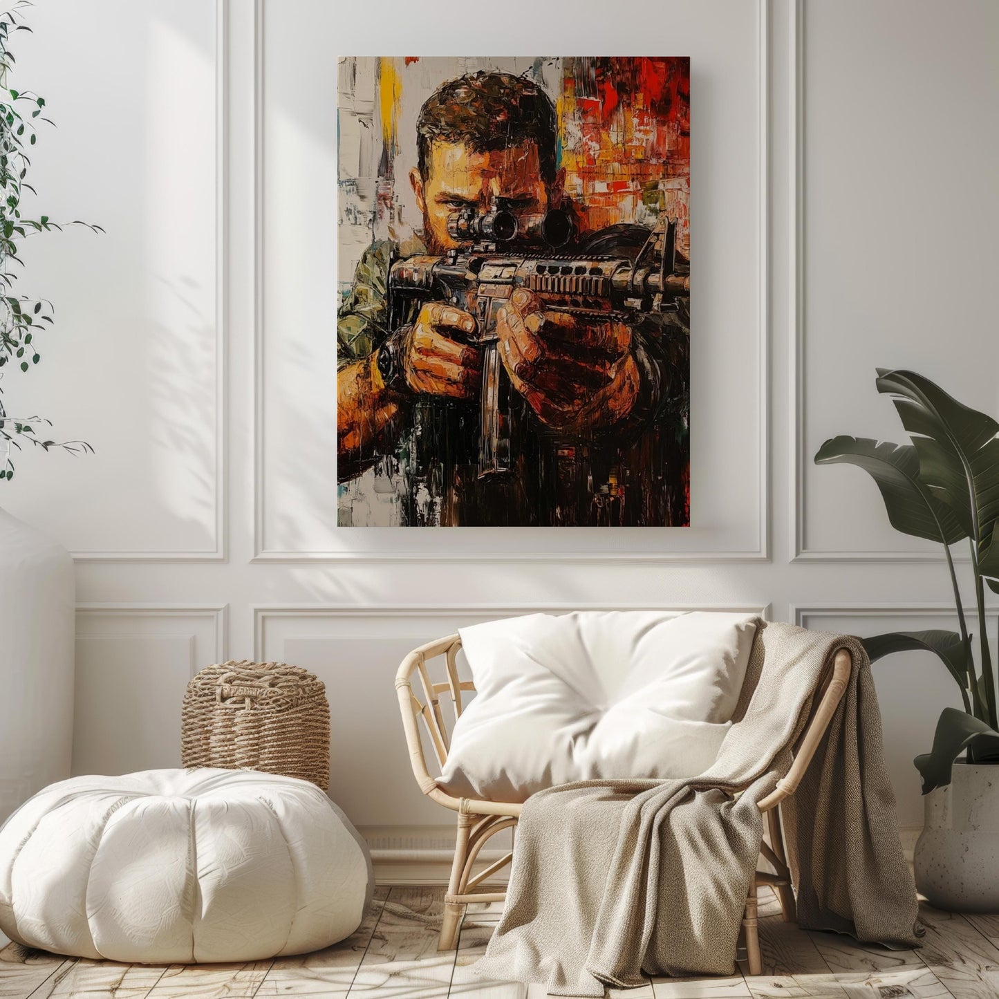 American War Art | Abstract USA Patriotic Wall Art | United States Independence Poster for Home Decor