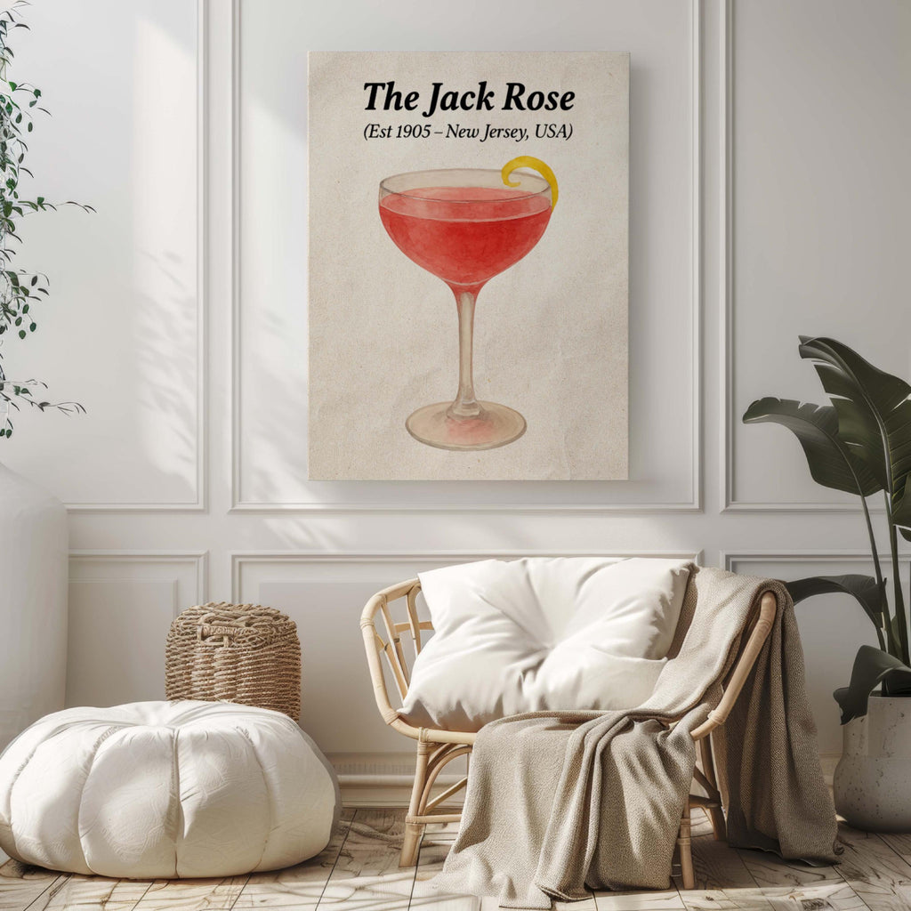 Jack Rose Cocktail Vintage Wall Art