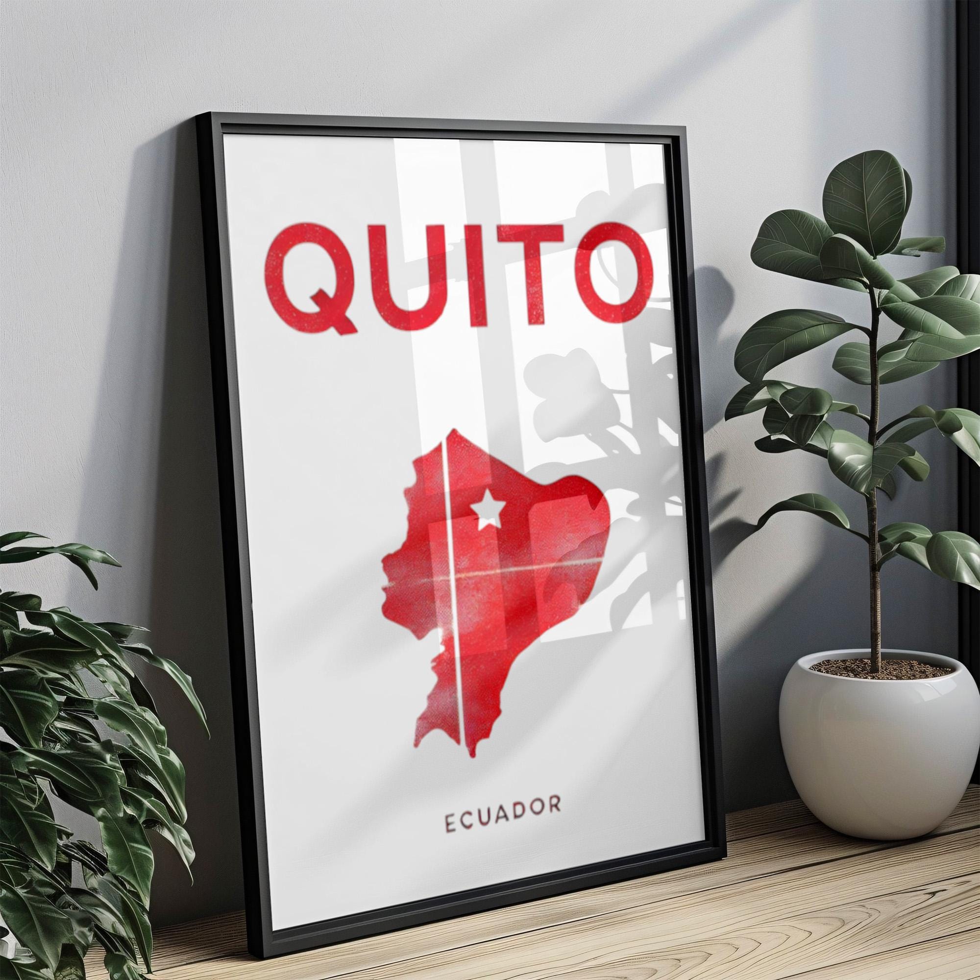 Ecuador Quito Wall Art Print – Travel Home Decor, Ecuador Gift, College Dorm Artwork, Housewarming & Unique Ecuadorian Travel Poster