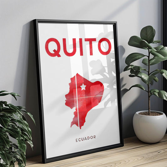 Ecuador Quito Wall Art Print – Travel Home Decor, Ecuador Gift, College Dorm Artwork, Housewarming & Unique Ecuadorian Travel Poster
