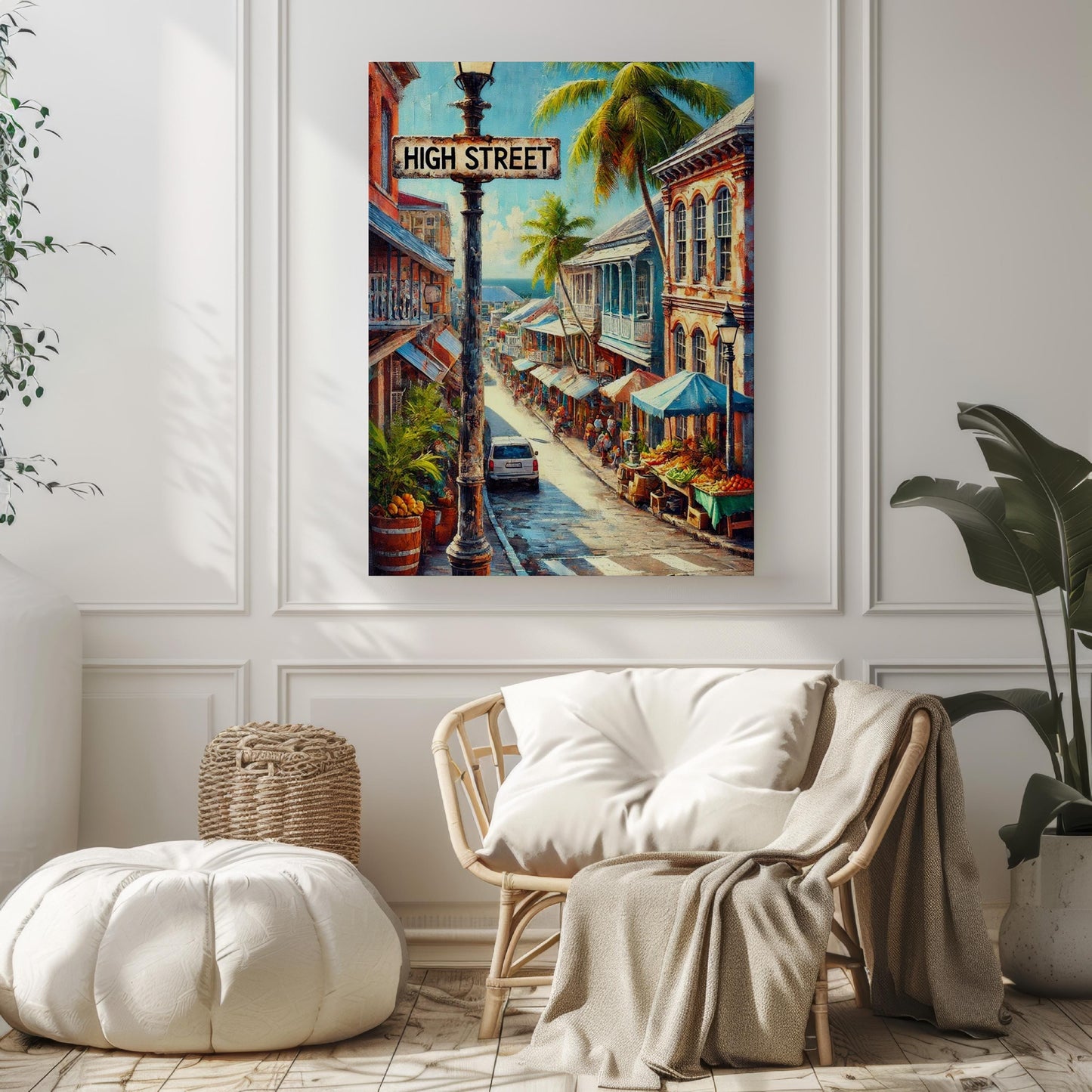 Antigua and Barbuda High Street Wall Art | St. John’s Print | Island Artwork | Travel Souvenir | Vibrant Cityscape Poster | Fine Art Print