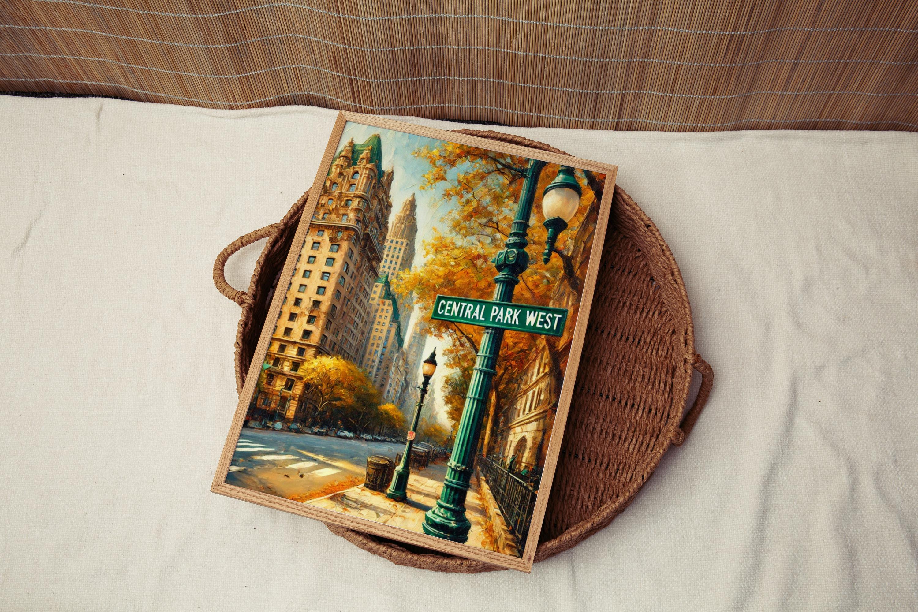Central Park West Oil Painting Art Print: Manhattan NYC Travel Poster