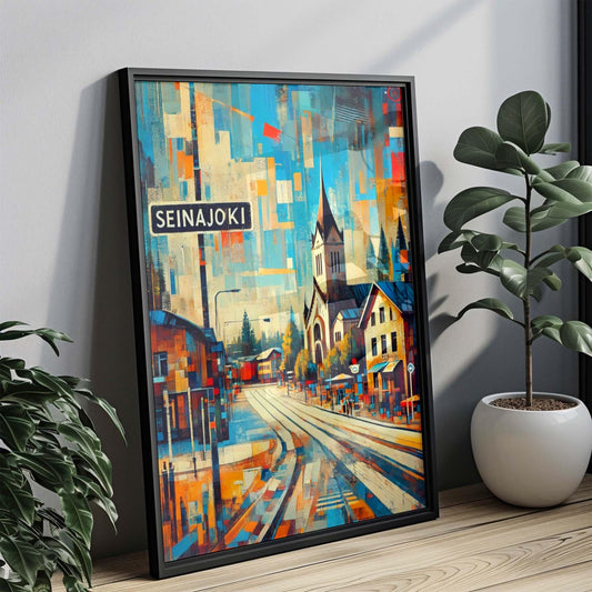 Seinajoki Art Print - Finland City Travel Poster, European Wall Art, Housewarming Gift, Modern Nordic Home Decor