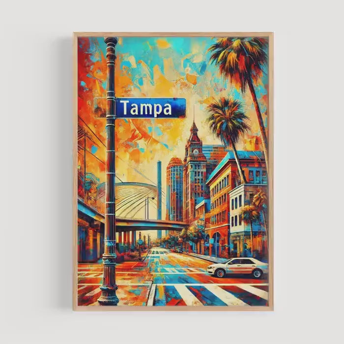 Tampa Wall Art Map - Tampa, Florida, USA