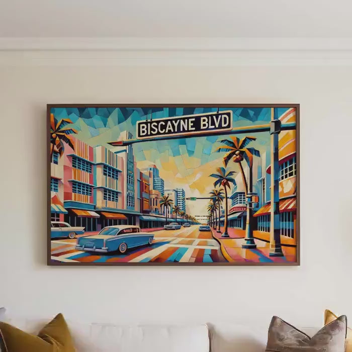 Biscayne Blvd Wall Art Coastal - Miami, Florida, USA