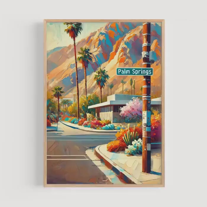Palm Springs Retro Wall Art - Palm Springs, California, USA