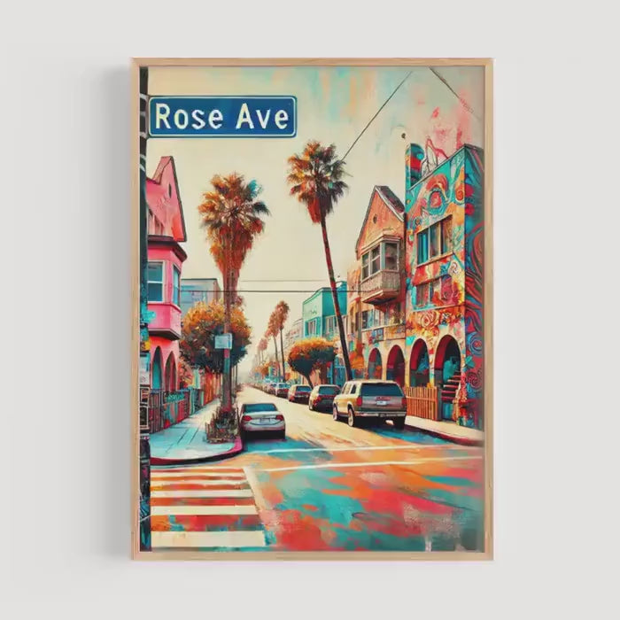Rose Ave Print - Venice, California, USA