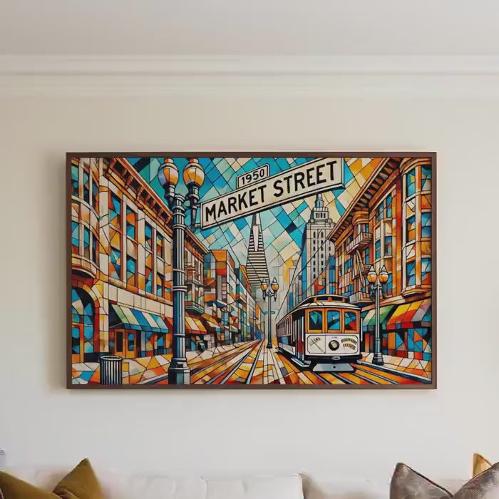Market St Cubist Print - San Francisco, California, USA