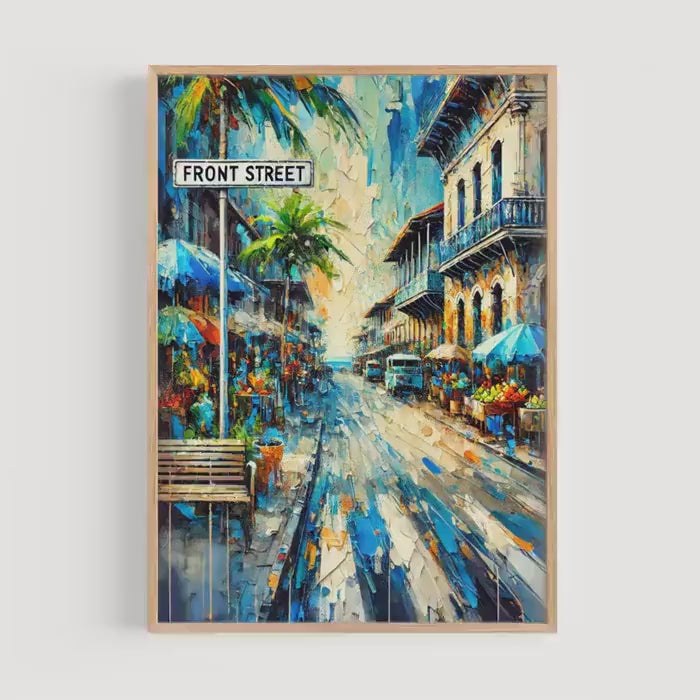 Front Street Vibrant Print - Colón, Panama