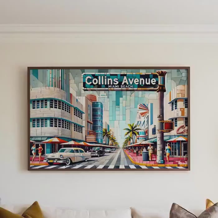 Collins Ave Wall Art Modern - Miami Beach, Florida, USA