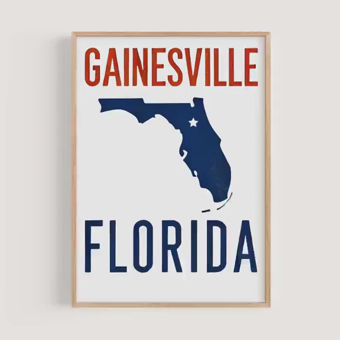 Gainesville Print Decor - Gainesville, Florida, USA