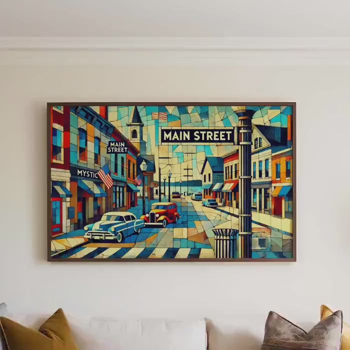 Main Street Wall Art - Connecticut, USA