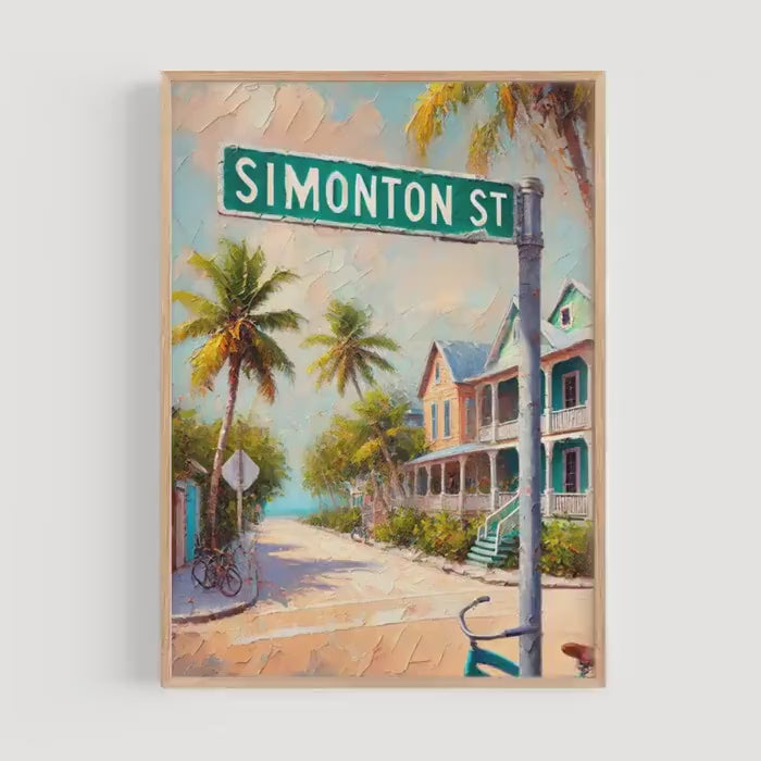 Simonton Street Coastal Print - Key West, Florida, USA