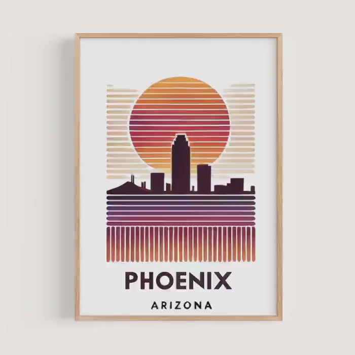 Phoenix Print Arizona Wall Art, Desert Home Decor, Travel Gift, Housewarming & Graduation Present, College Dorm Room Art