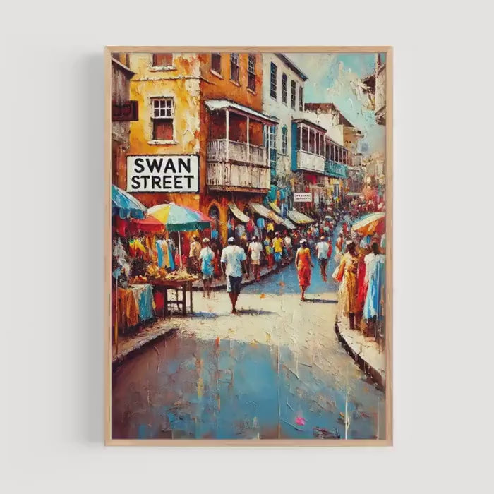 Swan Street Print Vibrant - Bridgetown, Barbados
