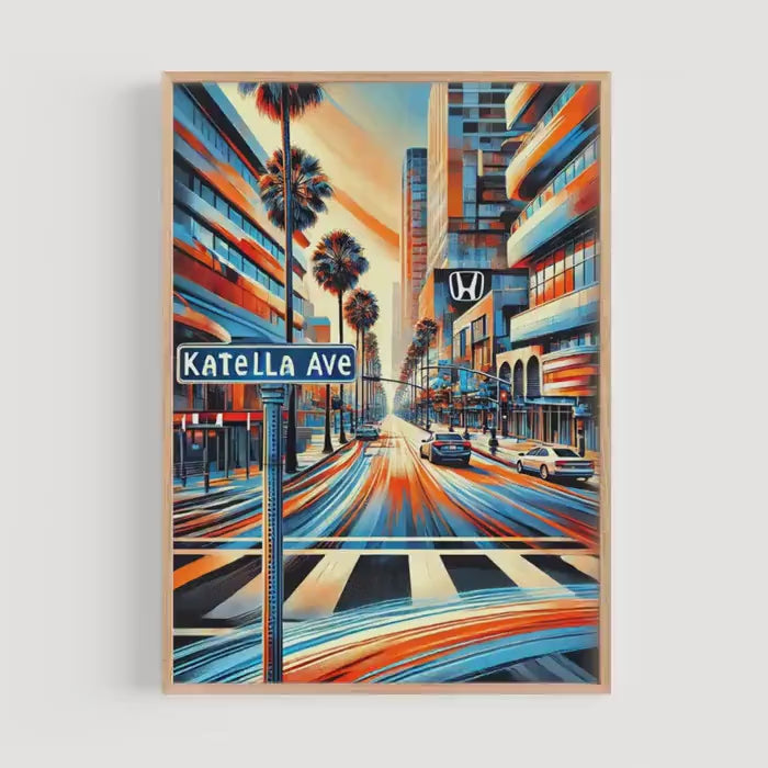Katella Ave Print Vintage - Orange County, California, USA