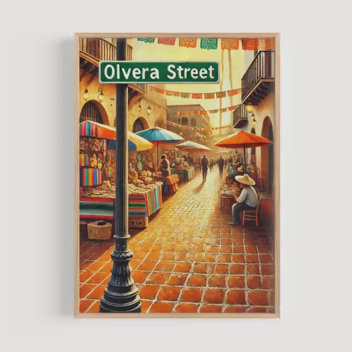 Olvera Street Poster - Los Angeles, California, USA