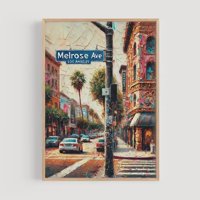 Melrose Ave Wall Art Vintage - Los Angeles, California, USA