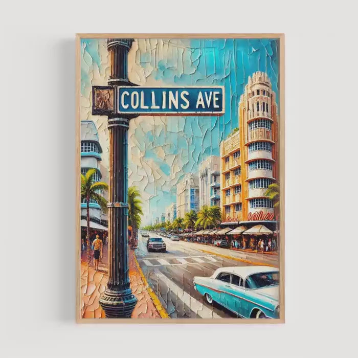 Collins Ave Poster - Miami, Florida, USA