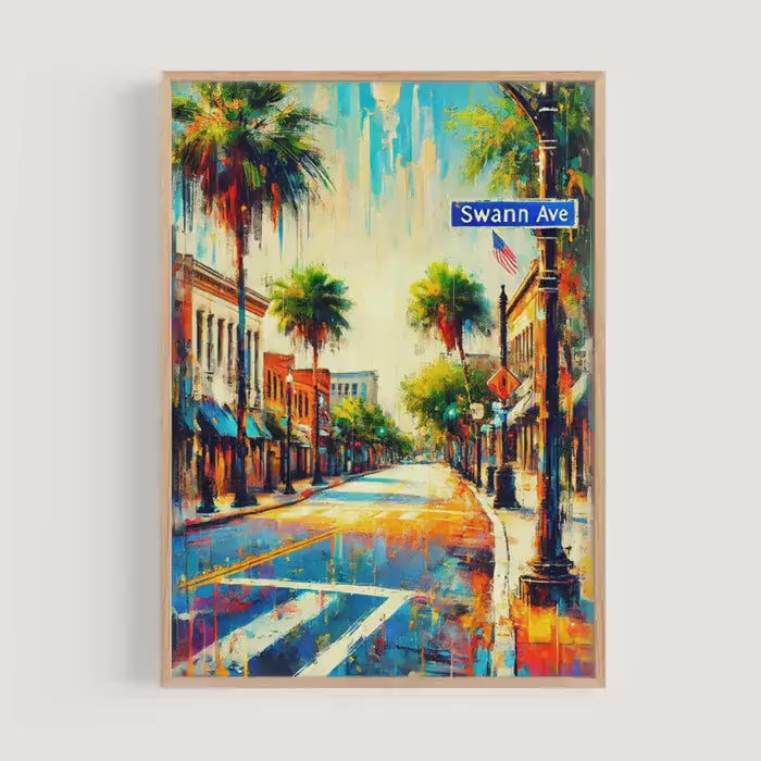 Swann Avenue Coastal Print - Tampa, Florida, USA
