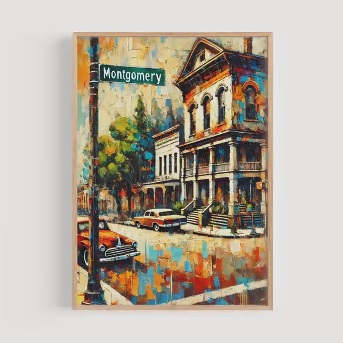 Montgomery Vintage Wall Art - Montgomery, Alabama, USA