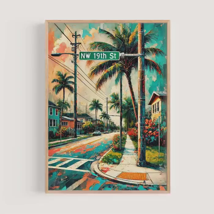 NW 19th St Print - Fort Lauderdale, Florida, USA