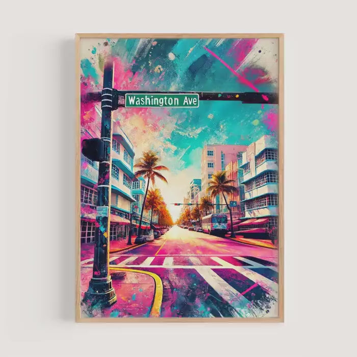 Washington Avenue Print - Miami Beach, Florida, USA