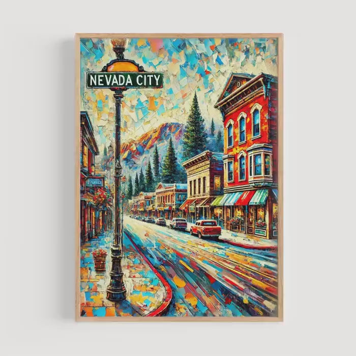 Nevada City Wall Art Vintage - California, USA